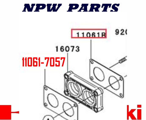 Kawasaki Carburetor Gasket 11061-7057 FX921V, FXT00V