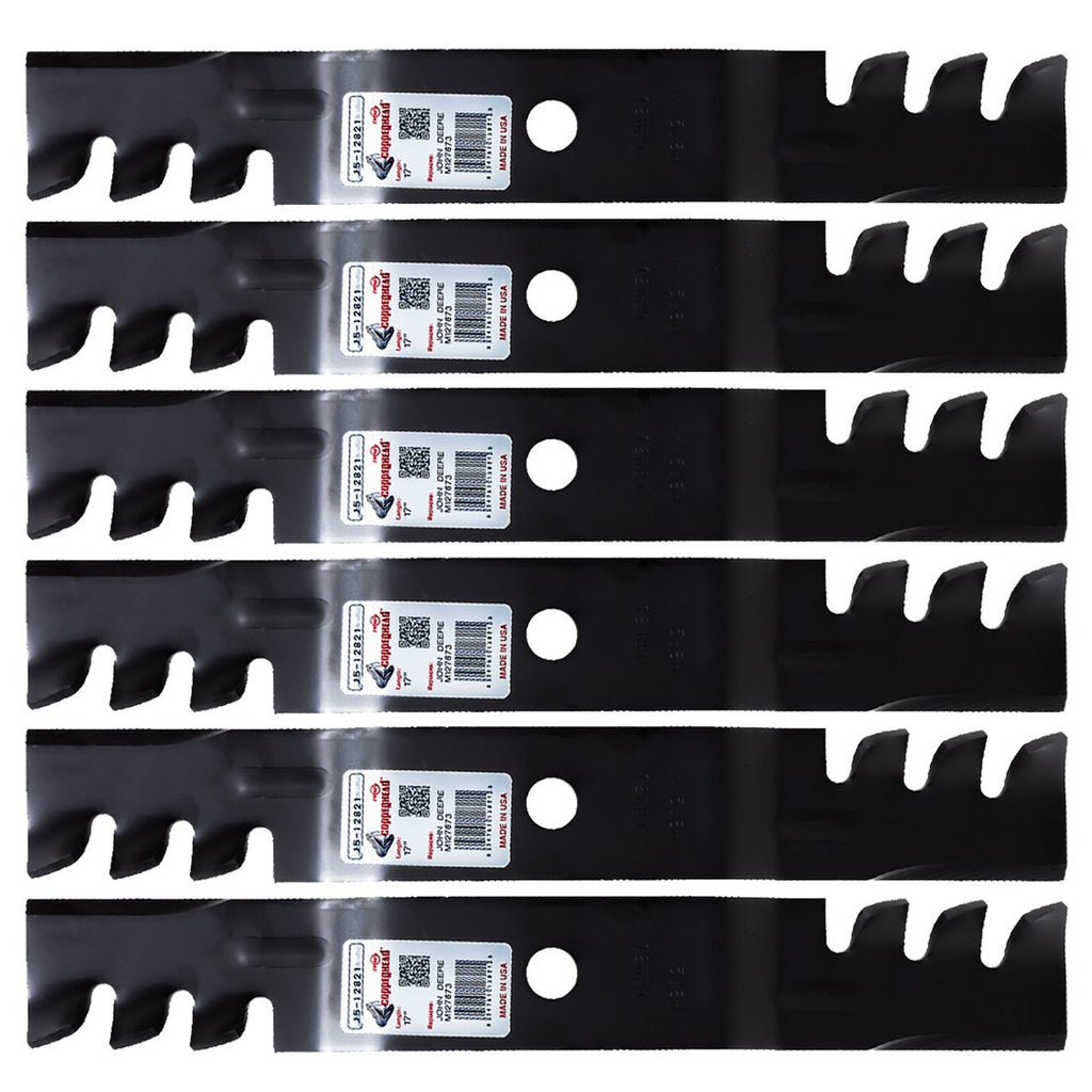 6PK Mulching Lawn Mower Blades for John Deere X300 X 304 X320 X 324 X324 X 360 X465 X 475 X485 X 495 X500 X 520 X534 X 54 17" X 0.800"