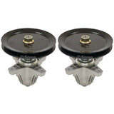 2 Deck Spindle Assemblies w/Pulleys for MTD Cub Cadet Troy-Bilt Mowers 918-05078A 618-05078A