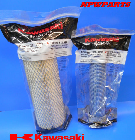 Kawasaki Genuine 11013-7044 & 11013-7045 Inner & Outer Air Filter Combo OEM