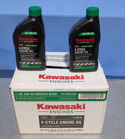 Genuine OEM Kawasaki 99969-6296 4-Cycle 10W40 Engine Oil (1Qt.) - 12 PACK