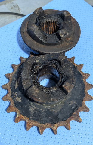 Used Clutch Drive Half and Sprocket Assembly fits New Holland BR780, 87032323, 87028608
