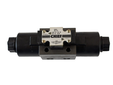D05S-2C-12D-35 CHIEF Hydraulic Directional Valve: 12 gpm Max Flow Rate, D03 NFPA Size, Three Positions, 12V DC