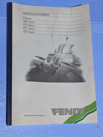 409.000.000.097 FENDT 409,410, 411, 412 INSTRUCTION BOOK-NORWEGIAN NEW OLD STOCK