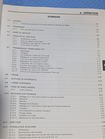 AGCO 3378710M1 INSTRUCTION BOOK DT180A  - DT220A -DT240A -FRENCH LANGUAGE