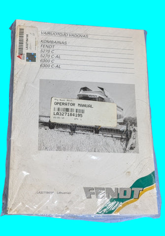 LA327184189 AGCO FENDT COMBINE OPERATORS MANUAL 5270C, 6300C, LITHUANIAN
