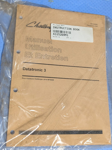 AGCO CHALLENGER MASSEY FERGUSON 4315269M1. DATATRONIC INSTRUCTION BOOK. French