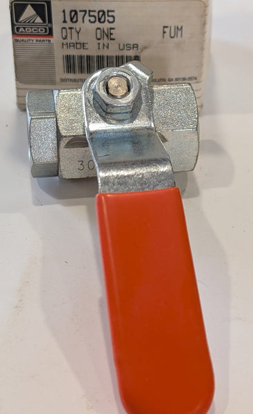 AGCO NEW IDEA 107505 Hydraulic Valve 3/8'' NPT, Shut-Off Ball Valve, H ...