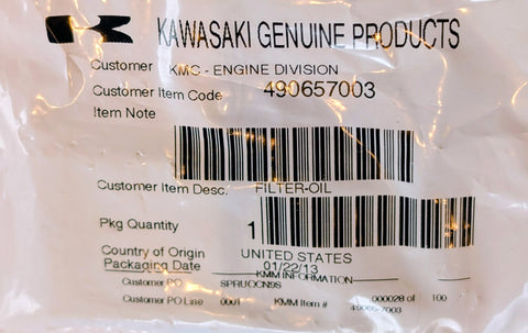 49065-7003 KAWASAKI OIL FILTER SCREEN 490657003