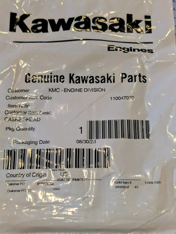 110047020 Genuine Kawasaki 11004-7020 Head Gasket Fits FJ180V OEM