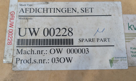 Kubota Vicon UH454255 KVERNELAND UW 0028 SEAL KIT BW1800 bale wrapper sn68450209