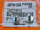 2 GENUINE OEM KAWASAKI PART # 130BA0612 FLANGED BOLT, 6 X 12
