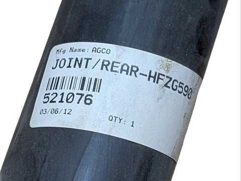 AGCO 521076 PTO SHAFT  38" LONG 1" ROUND HOLE YOKE 3/4 X 7/8" MALE SHAFT