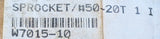 AGCO MASSEY FERGUSON  WILMAR  W7015-10 50BS20 Sprocket With 1" Finished Bore