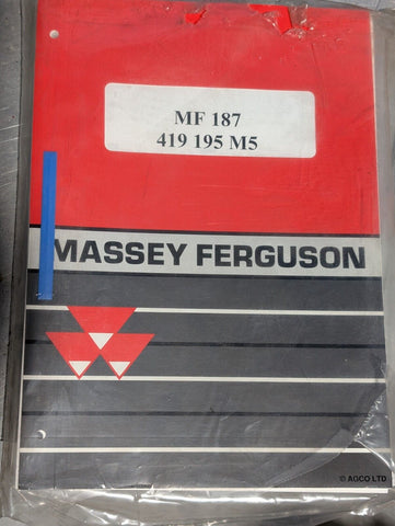 Massey Ferguson MF 187 COMBINE PARTS Manual Book--419195M5