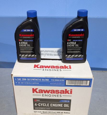 12 PACK GENUINE OEM KAWASAKI 20W50 K-TECH MOTOR OIL 99969-6298 QUART 20W-50 CASE