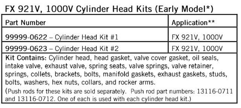 99999-0623 KIT,CYLINDER HEAD #2 FX921V, FX1000V Early model