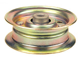 FLAT IDLER PULLEY replaces John Deere AM135773. Fits John Deere X Series, LA Series, L Series, 105, 115, 145 and 155C.