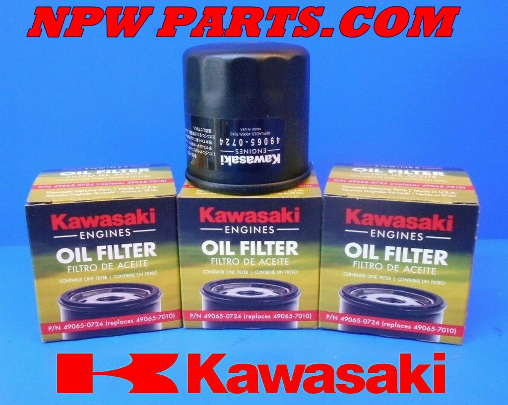 3 NEW OEM KAWASAKI OIL FILTER 49065-0724 REPLACES 49065-2078, 49065-70 –