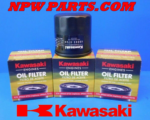 3 NEW OEM KAWASAKI OIL FILTER 49065-0724 REPLACES 49065-2078, 49065-7010