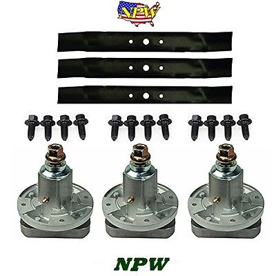 Blades GY20568, Spindles GY20050 for John Deere L120 L130 with Self Tapping Screws 48", Spindles for John Deere L120 L130 with Self Tapping Screws 48"