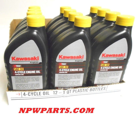 12PK Genuine OEM Kawasaki 4-Cycle Engine Oil 1QT Bottle SAE 30 K-Tech 99969-6281
