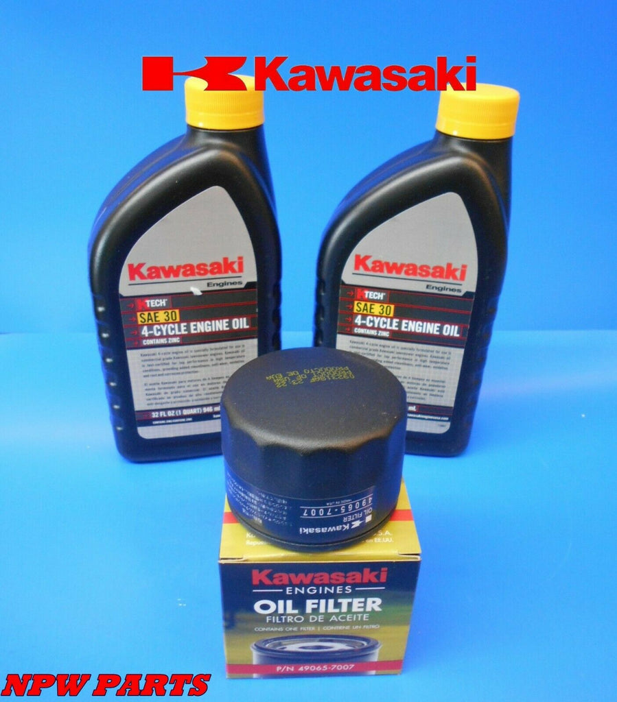 Kawasaki Engine Oil Change Kit SAE 30 - 49065-7007 Oil Filter & (2) 99 –