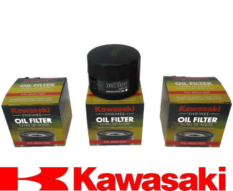 Pack of 3 Genuine Kawasaki 49065-7007,,490650721 Oil filter Made in the USA