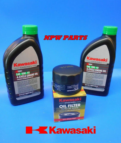 FX Kawasaki Engine Oil Change Kit 10W40 - 49065-7007 Oil Filter & (2) 99969-6296