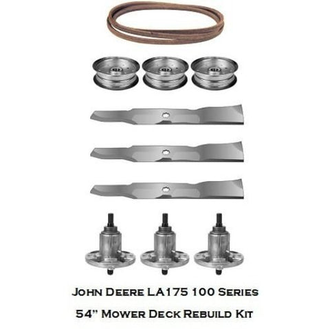 54" Mower Deck Rebuild Kit Fits John Deere LA175 100 Series Blades Spindles, GY21099,GY20684 ,GX21395 ,GY20629,GY20684 GY20684